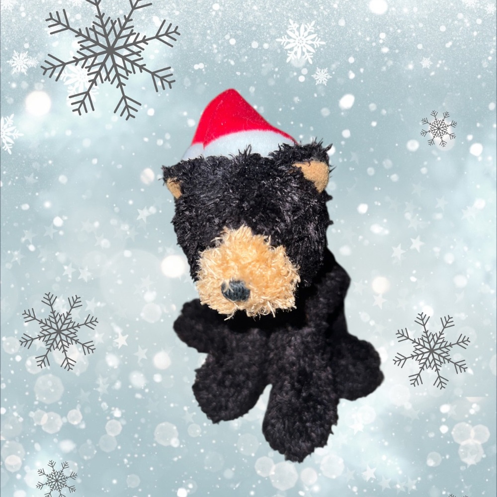 Rare Gund Kringle Jingles Bear With Santa Hat Rattle Baby Toy Plush 5”